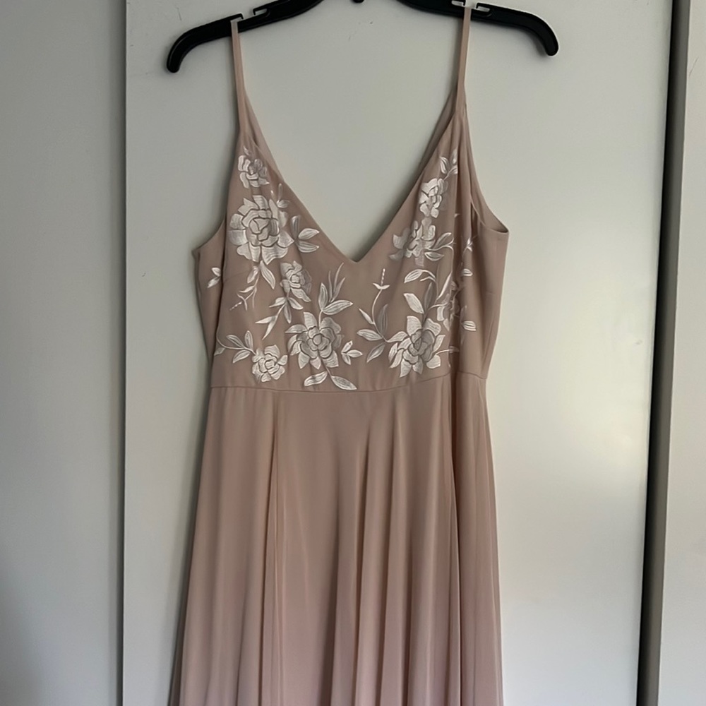 Blush BHLDN bridesmaid dress